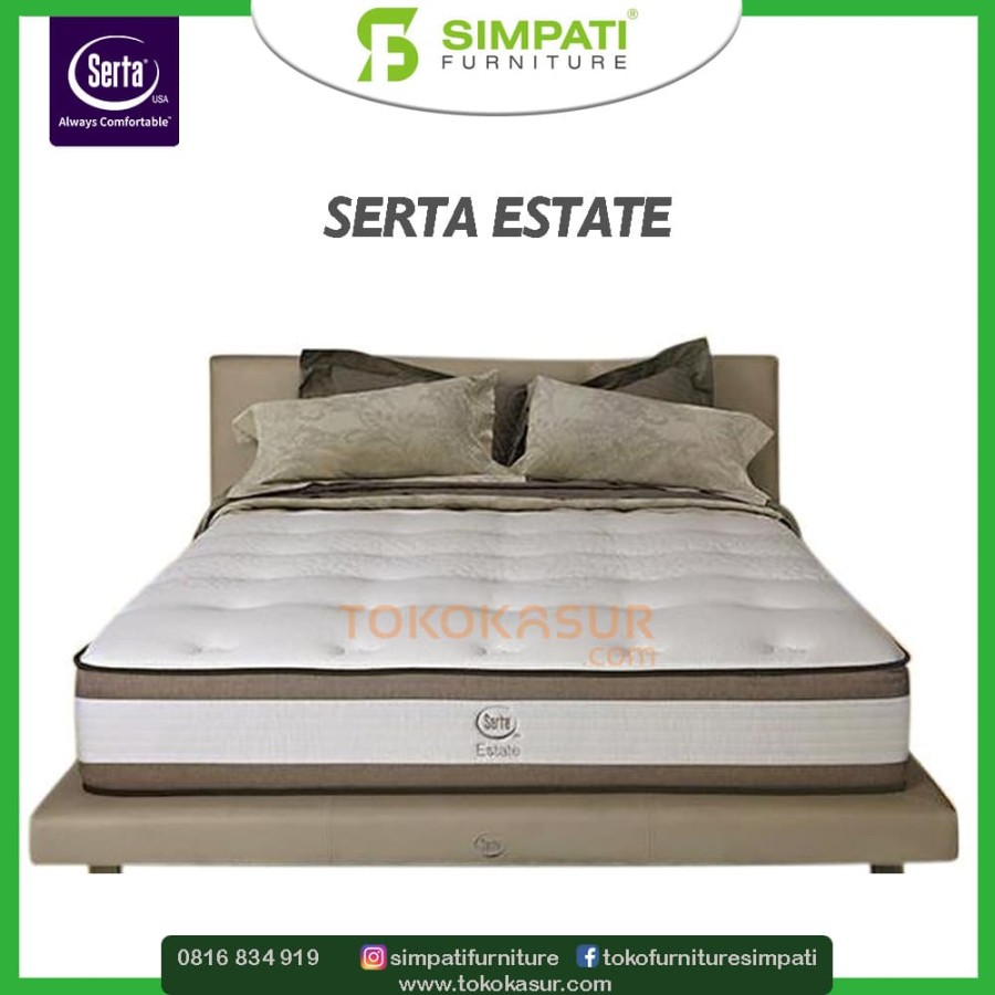Promo! Serta Estate 33 cm Pocket Latex 160x200 Komplit Set
